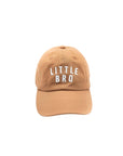 Brown cap with 'LITTLE BRO' text on a white background