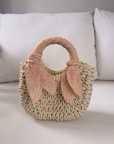 MINI STRAW BAG - BLUSH DOTS