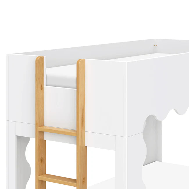 LIDO WAVE CONVERTIBLE BUNK BED - WHITE/HONEY