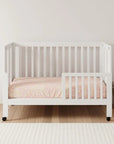 MAKI PORTABLE FOLDING CRIB WITH TODDLER BED CONVERSION KIT - WHITE