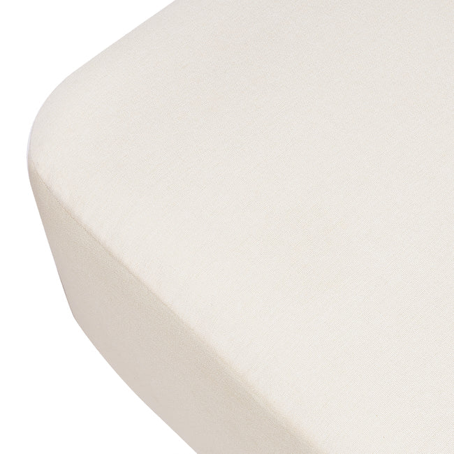 KIWI GLIDING OTTOMAN - Performance Cream Eco-Weave with Light Wood Base