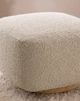 KIWI GLIDING OTTOMAN - Almond Teddy Loop with Light Wood Base