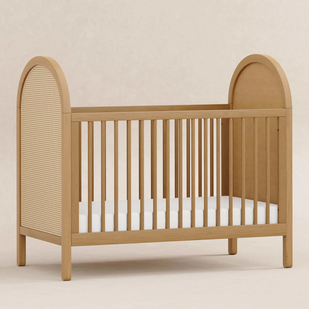 BONDI 3-IN-1 CONVERTIBLE CRIB WITH TODDER CONVERSION KIT - HONEY WITH NATURAL CANE