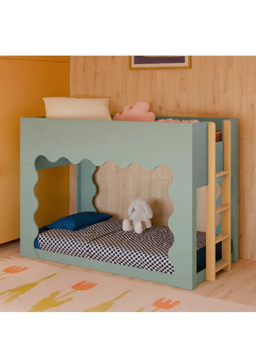 LIDO WAVE CONVERTIBLE BUNK BED - LIGHT SAGE/HONEY