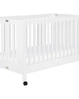 MAKI PORTABLE FOLDING CRIB WITH TODDLER BED CONVERSION KIT - WHITE