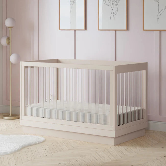 HARLOW 3-IN-1 CONVERTIBLE CRIB WITH TODDLER BED CONVERSION KIT - WASHED NATURAL/ACRYLIC