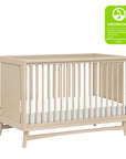 PEGGY 3 IN 1 CONVERTIBLE CRIB WITH TODDLER BED CONVERTIBLE KIT - TAUPE