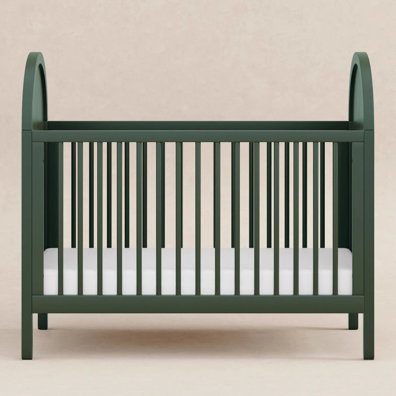 BONDI 3-IN-1 CONVERTIBLE CRIB WITH TODDER CONVERSION KIT - FOREST GREEN WITH NATURAL CANE