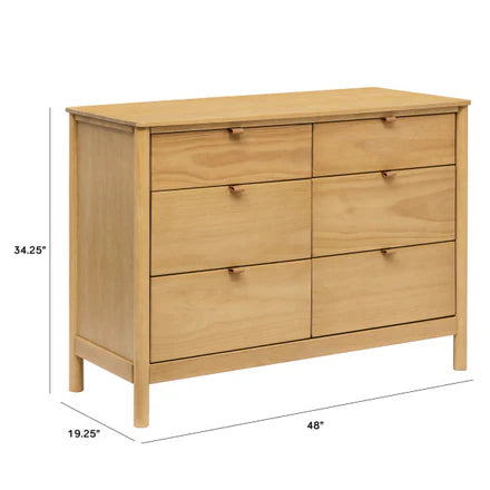 BONDI 6 DRAWER ASSEMBLED DRESSER - NATURAL WALNUT