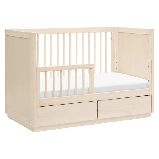 3-in-1 Convertible Storage Crib with Toddler Bed Conversion Kit - WASHED NATURAL