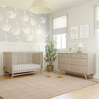 PEGGY 3 IN 1 CONVERTIBLE CRIB WITH TODDLER BED CONVERTIBLE KIT - TAUPE