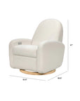 NAMI ELECTRONIC RECLINER AND SWIVEL GLIDER RECLINER WITH USB PORT - OLIVE BOUCLE WITH LIGHT WOOD BASE