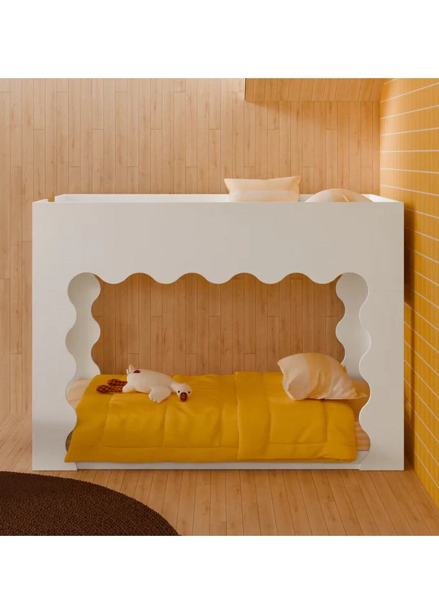 LIDO WAVE CONVERTIBLE BUNK BED - WHITE/HONEY