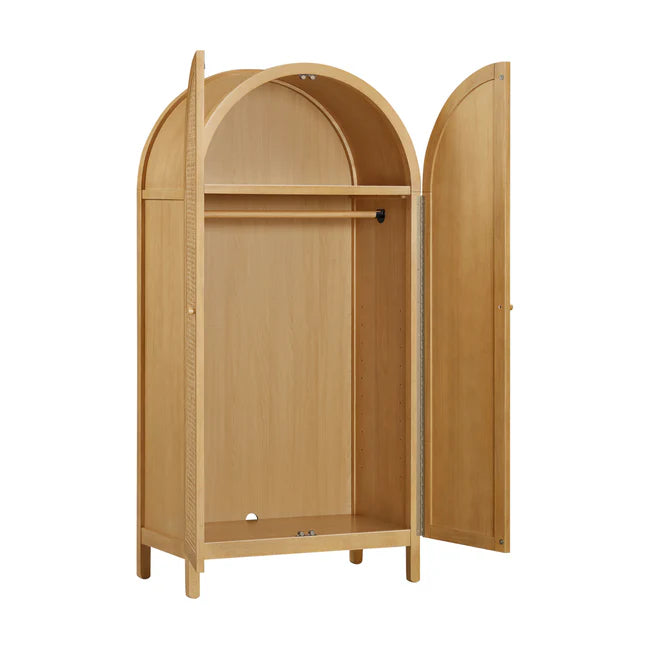 BONDI CANE ASSEMBLED ARMOIRE - HONEY