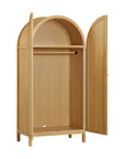 BONDI CANE ASSEMBLED ARMOIRE - HONEY