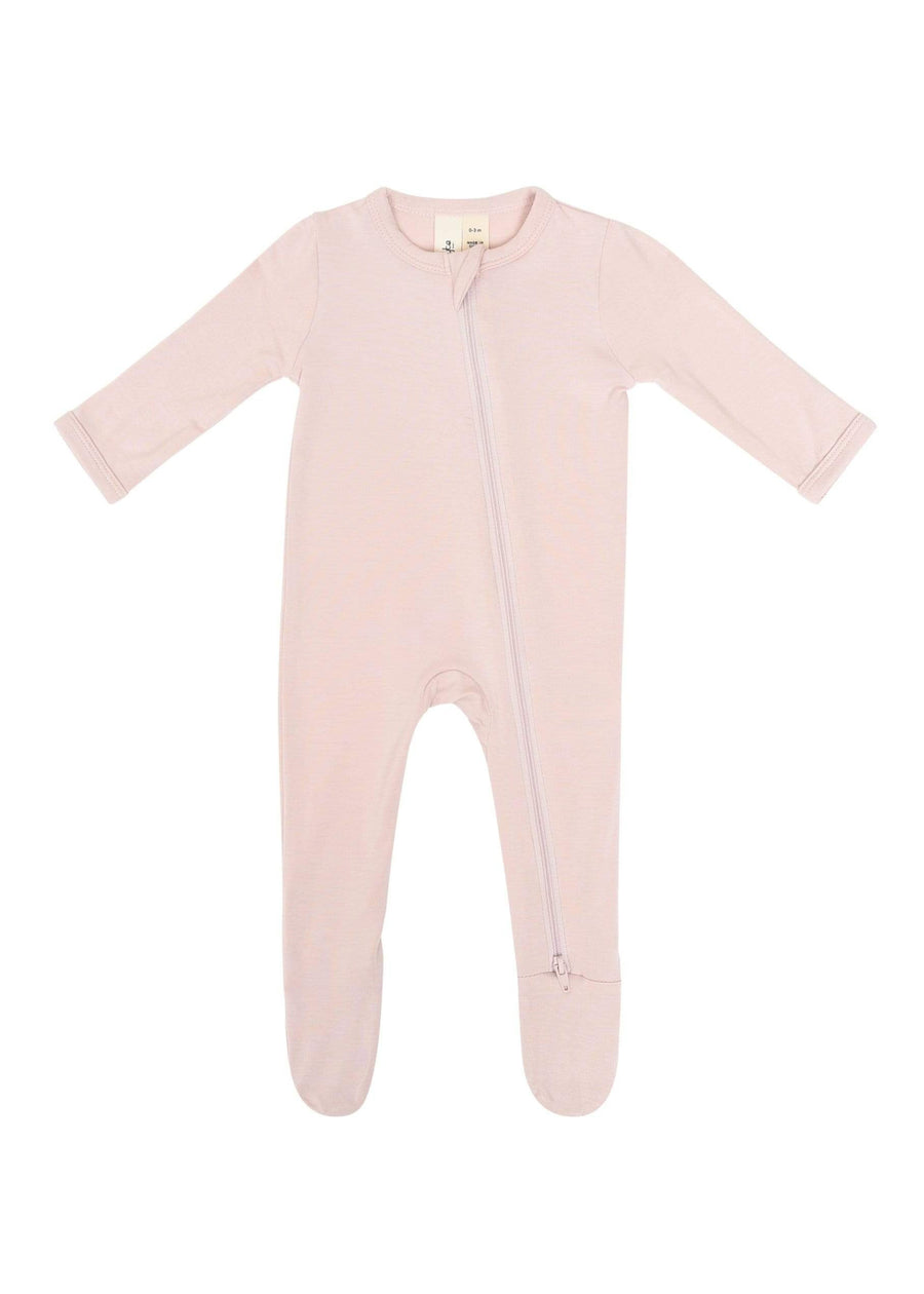 BAMBOO ZIP FOOTIE - BLUSH