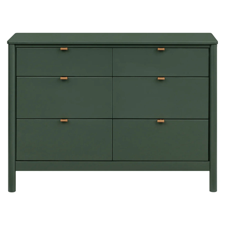 BONDI 6 DRAWER ASSEMBLED DRESSER - FOREST GREEN