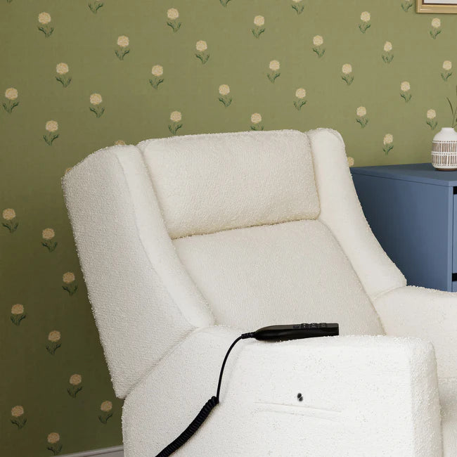 KIWI DELUXE POWER RECLINER AND SWIVEL GLIDER with Heat and Massage - PERFORMANCE IVORY BOUCLE