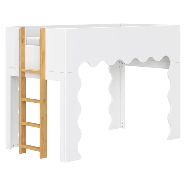 LIDO WAVE CONVERTIBLE BUNK BED - WHITE/HONEY