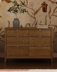 BONDI 6 DRAWER ASSEMBLED DRESSER - NATURAL WALNUT