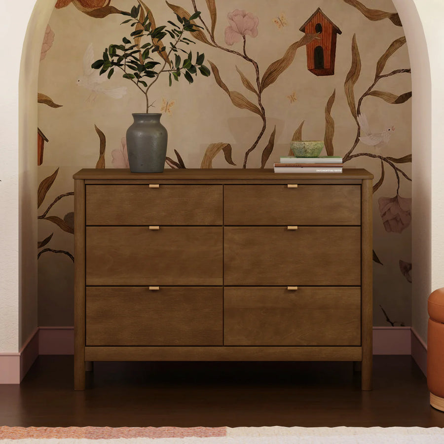 BONDI 6 DRAWER ASSEMBLED DRESSER - NATURAL WALNUT