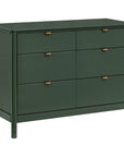 BONDI 6 DRAWER ASSEMBLED DRESSER - FOREST GREEN