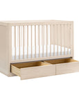 3-in-1 Convertible Storage Crib with Toddler Bed Conversion Kit - WASHED NATURAL