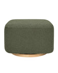 KIWI GLIDING OTTOMAN - Olive Boucle with Light Wood Base