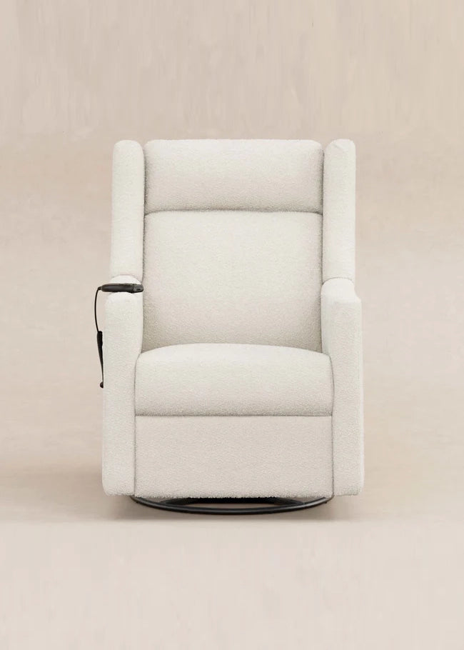 KIWI DELUXE POWER RECLINER AND SWIVEL GLIDER with Heat and Massage - PERFORMANCE IVORY BOUCLE