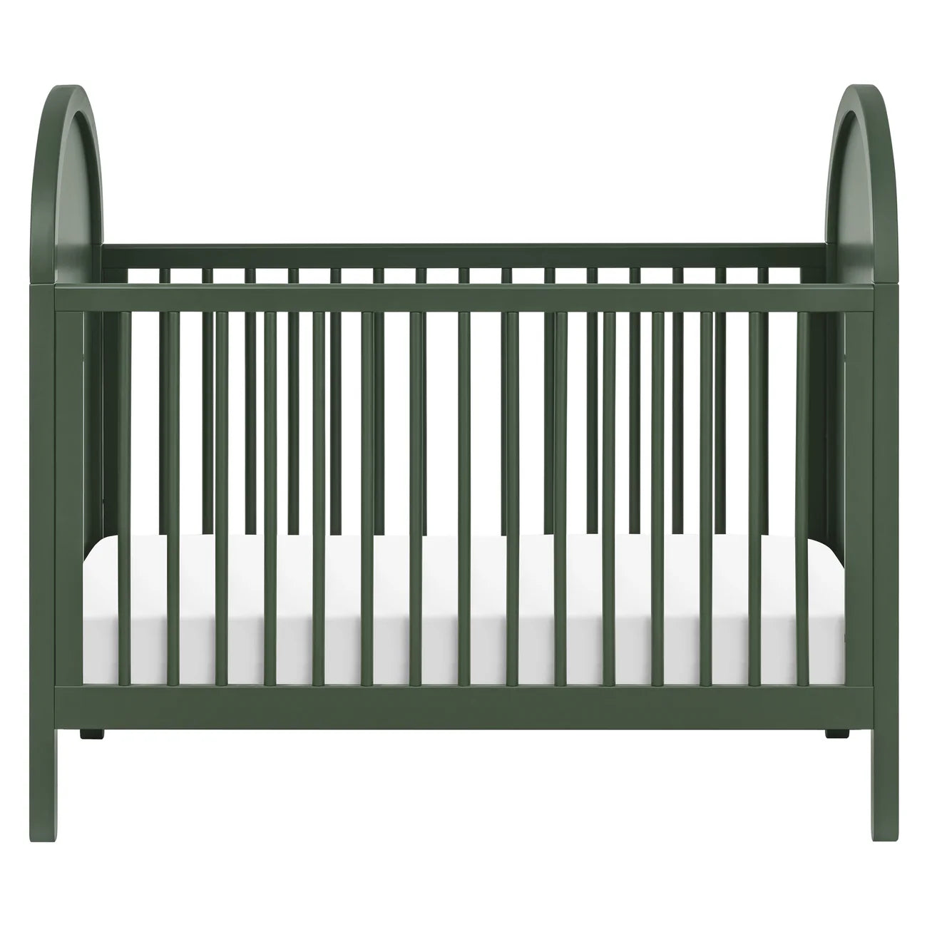 BONDI 3-IN-1 CONVERTIBLE CRIB WITH TODDER CONVERSION KIT - FOREST GREEN WITH NATURAL CANE