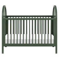 BONDI 3-IN-1 CONVERTIBLE CRIB WITH TODDER CONVERSION KIT - FOREST GREEN WITH NATURAL CANE