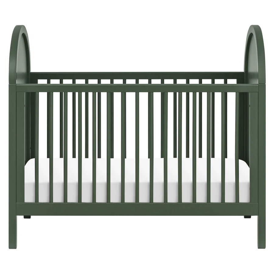 BONDI 3-IN-1 CONVERTIBLE CRIB WITH TODDER CONVERSION KIT - FOREST GREEN WITH NATURAL CANE