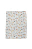 Flannel fabric with car pattern on a white background