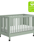 MAKI PORTABLE FOLDING CRIB WITH TODDLER BED CONVERSION KIT - LIGHT SAGE