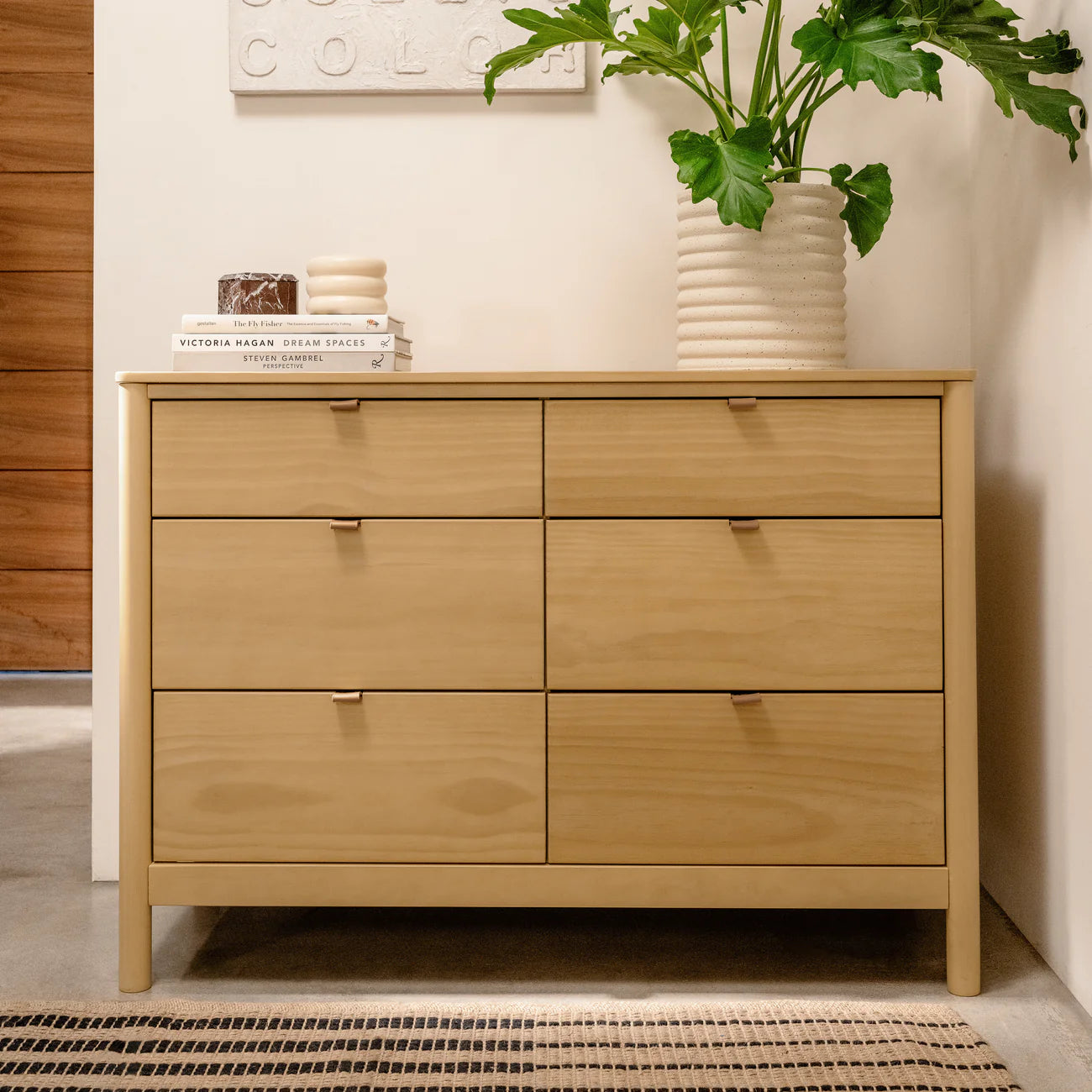BONDI 6 DRAWER ASSEMBLED DRESSER - HONEY