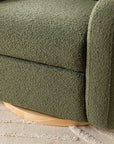 NAMI ELECTRONIC RECLINER AND SWIVEL GLIDER RECLINER WITH USB PORT - OLIVE BOUCLE WITH LIGHT WOOD BASE