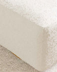 KIWI GLIDING OTTOMAN - Ivory Boucle with Gold Base