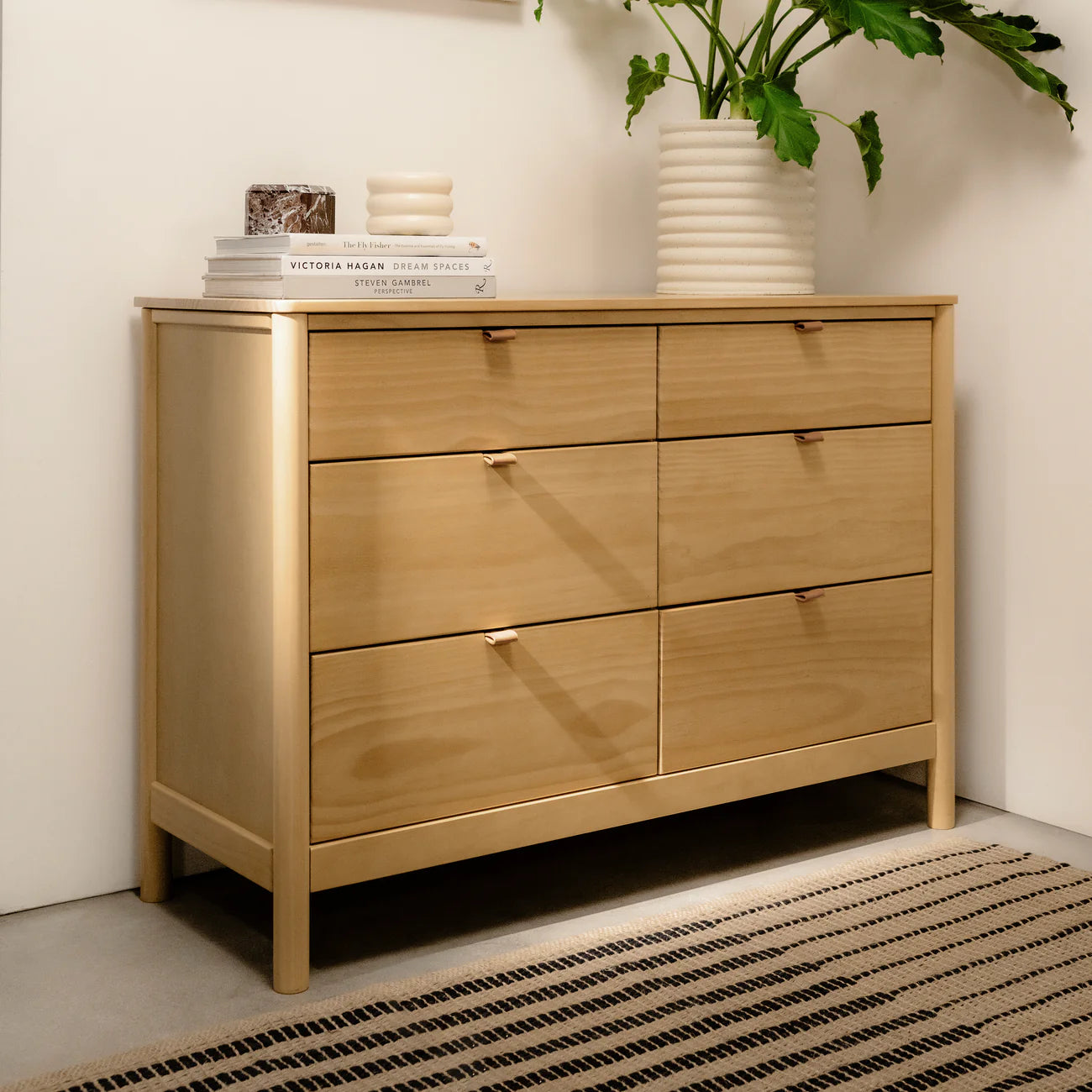 BONDI 6 DRAWER ASSEMBLED DRESSER - HONEY