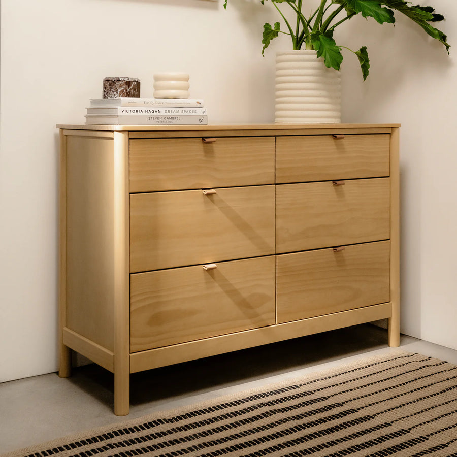BONDI 6 DRAWER ASSEMBLED DRESSER - HONEY
