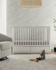 3-in-1 Convertible Storage Crib with Toddler Bed Conversion Kit - WHITE