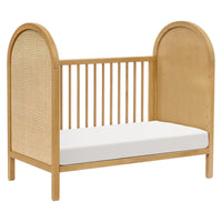 BONDI 3-IN-1 CONVERTIBLE CRIB WITH TODDER CONVERSION KIT - HONEY WITH NATURAL CANE
