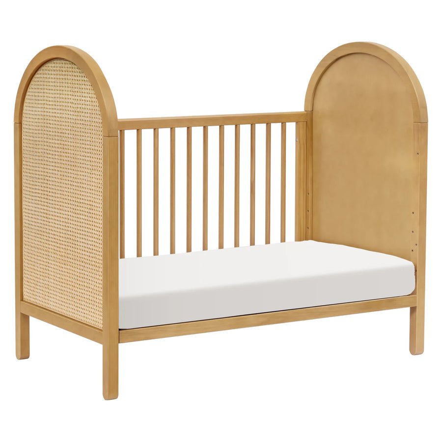 BONDI 3-IN-1 CONVERTIBLE CRIB WITH TODDER CONVERSION KIT - HONEY WITH NATURAL CANE