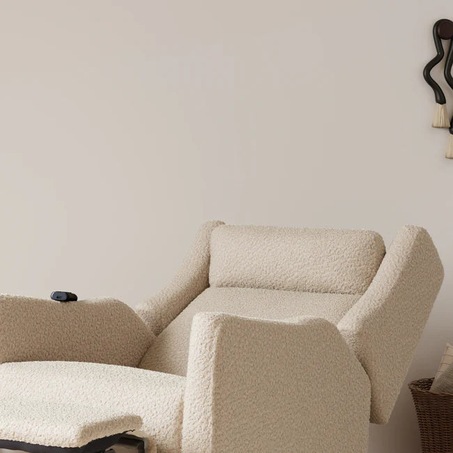 KIWI DELUXE POWER RECLINER AND SWIVEL GLIDER with Heat and Massage - ALMOND TEDDY LOOP
