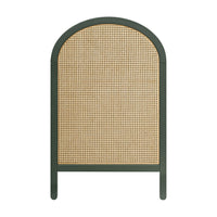 BONDI 3-IN-1 CONVERTIBLE CRIB WITH TODDER CONVERSION KIT - FOREST GREEN WITH NATURAL CANE