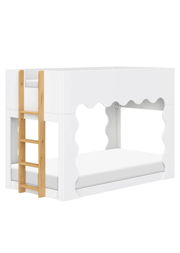 LIDO WAVE CONVERTIBLE BUNK BED - WHITE/HONEY