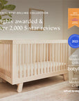 HUDSON 3-IN-1 CONVERTIBLE CRIB WITH TODDLER BED CONVERSION KIT - WASHED NATURAL