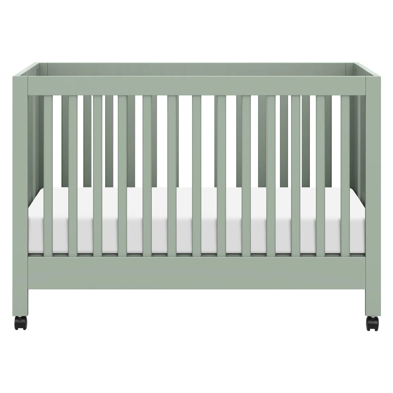 MAKI PORTABLE FOLDING CRIB WITH TODDLER BED CONVERSION KIT - LIGHT SAGE