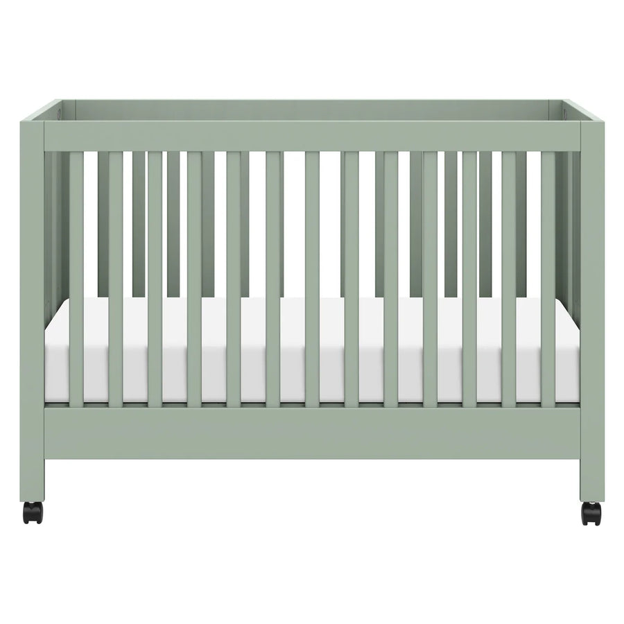MAKI PORTABLE FOLDING CRIB WITH TODDLER BED CONVERSION KIT - LIGHT SAGE