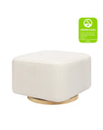 KIWI GLIDING OTTOMAN - Performance Cream Eco-Weave with Light Wood Base