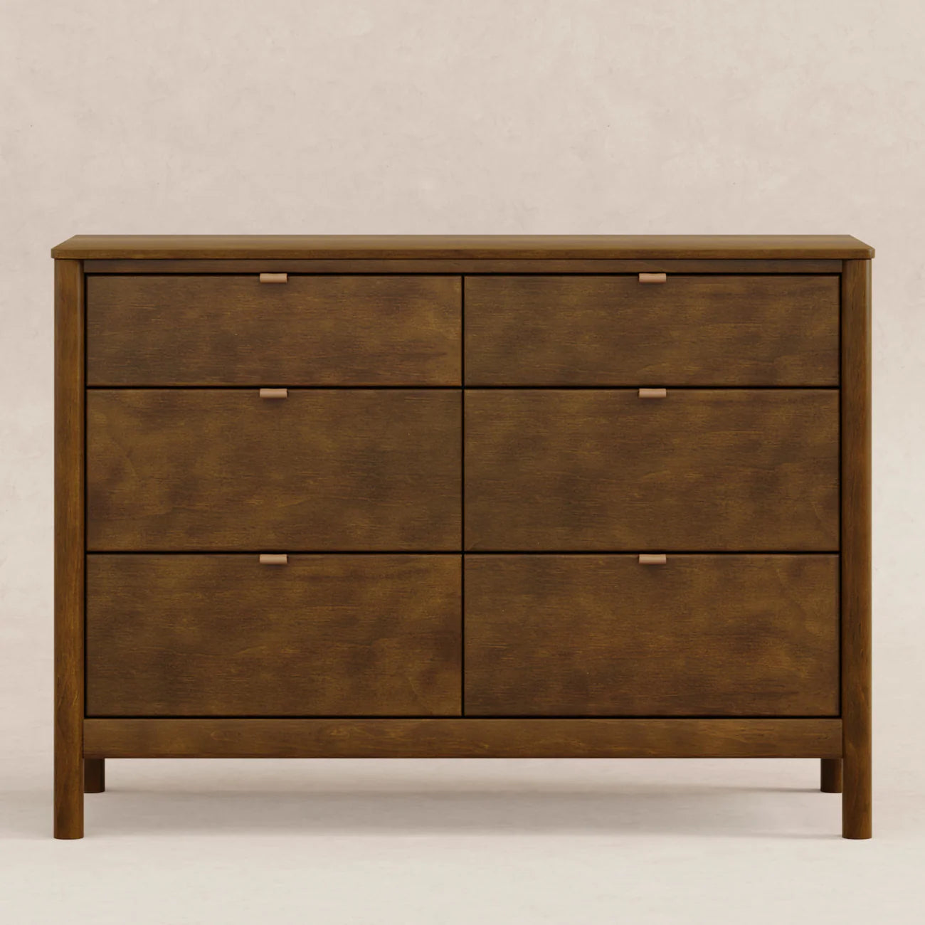 BONDI 6 DRAWER ASSEMBLED DRESSER - NATURAL WALNUT